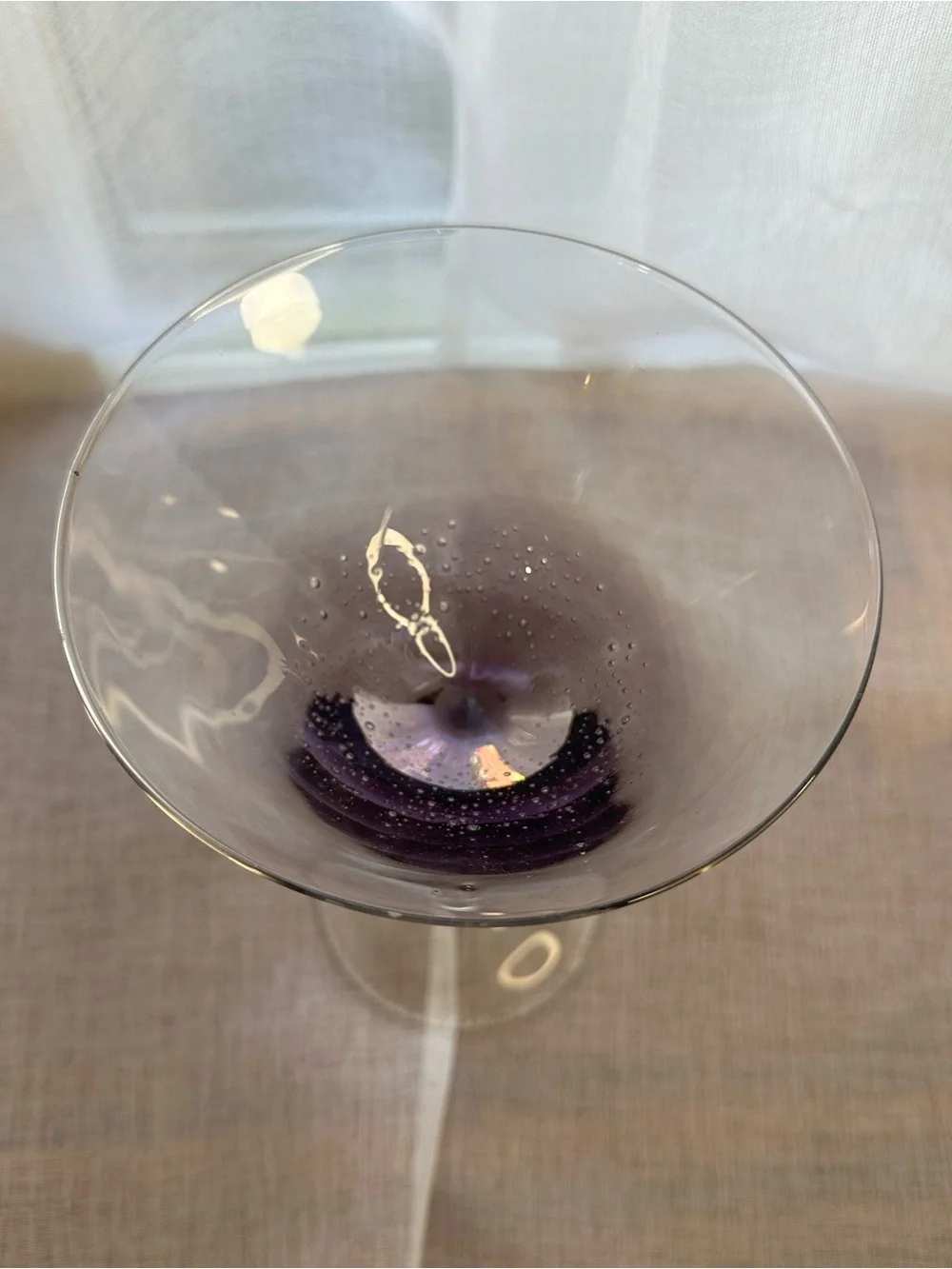 Pier One Purple Crackle Amethyst Martini Glass